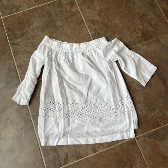 Selected Femme white 7/8 sleeve off the shoulder shirt - Picture 10 of 10